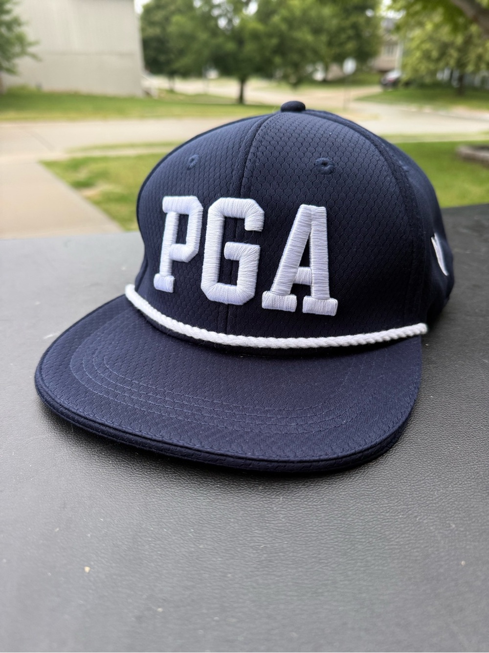 PGA Embroidered Rope-Trim Snapback Cap - Navy